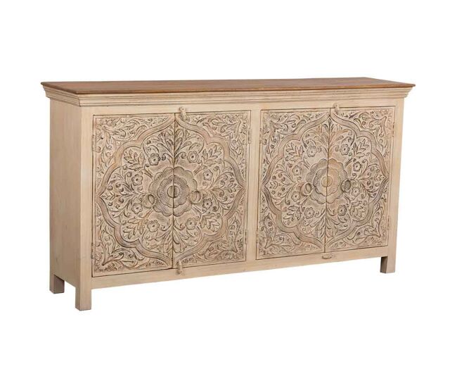 Aparador de madera color beige 175x40x94