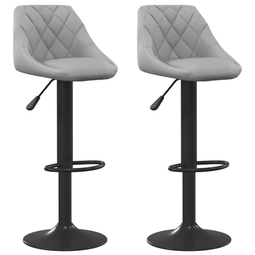 vidaXL Bancos de bar 2 pcs veludo cinzento-claro