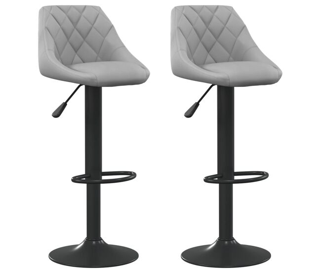 Vidaxl taburetes de cocina 2 unidades terciopelo gris claro