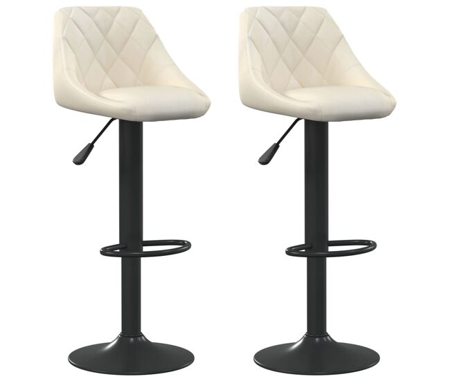 Vidaxl taburetes de cocina 2 unidades terciopelo crema