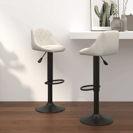 vidaXL Bancos de bar 2 pcs veludo creme