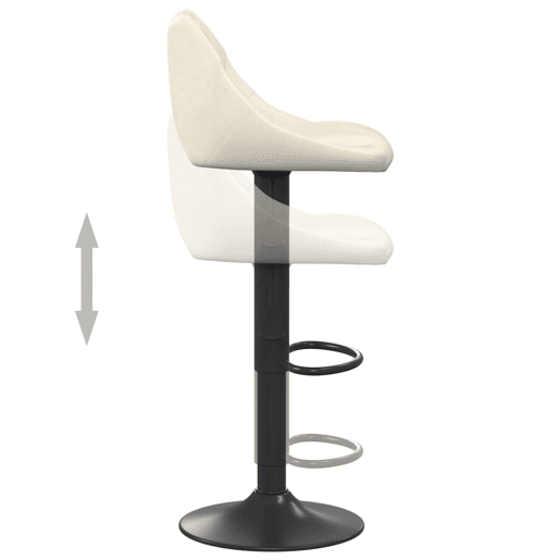 vidaXL Bancos de bar 2 pcs veludo creme