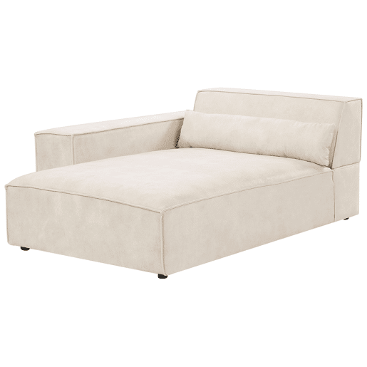 Sofá de canto modular HELLNAR Veludo Creme claro 3 lugares à direita
