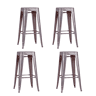 Lote de 4 bancos de metal com 66 cm de altura - Bistro