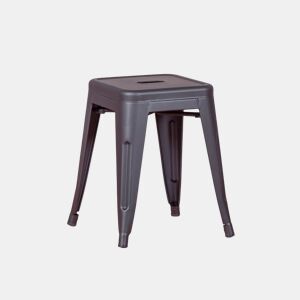 Banqueta baixa em aço industrial (45cm) - Bistro
