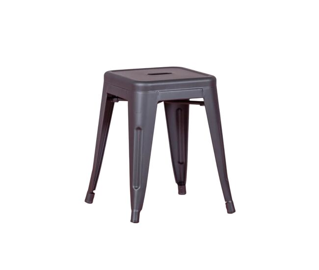 Taburete bajo industrial en acero (45cm) - bistro