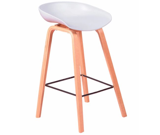 Taburete nórdico con patas de madera de haya (63cm) - daxer