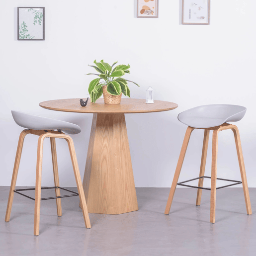Banqueta nórdica com pernas em faia (63cm) - Daxer
