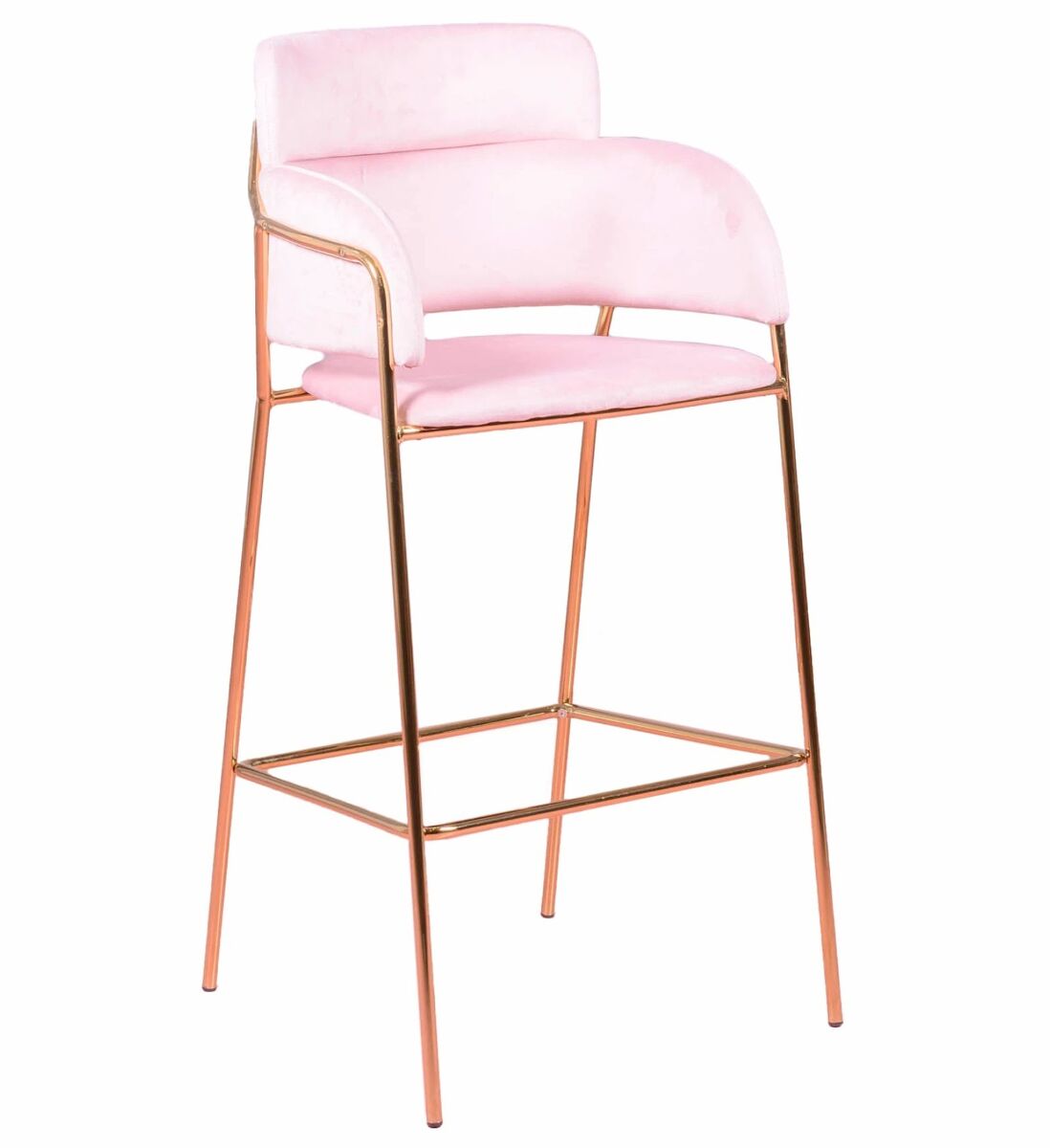 Taburete de diseño tapizado en terciopelo y patas doradas - cruiser