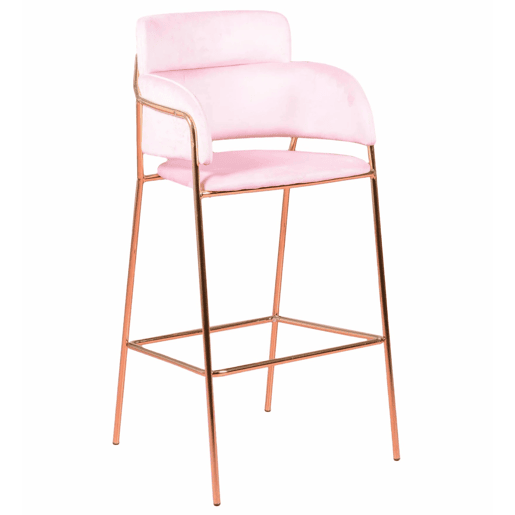 Banqueta de design estofada em veludo e pernas douradas - Cruiser