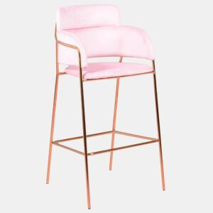 Banqueta de design estofada em veludo e pernas douradas - Cruiser