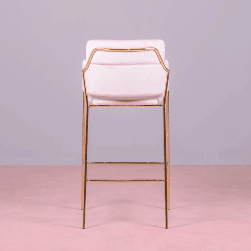 Banqueta de design estofada em veludo e pernas douradas - Cruiser