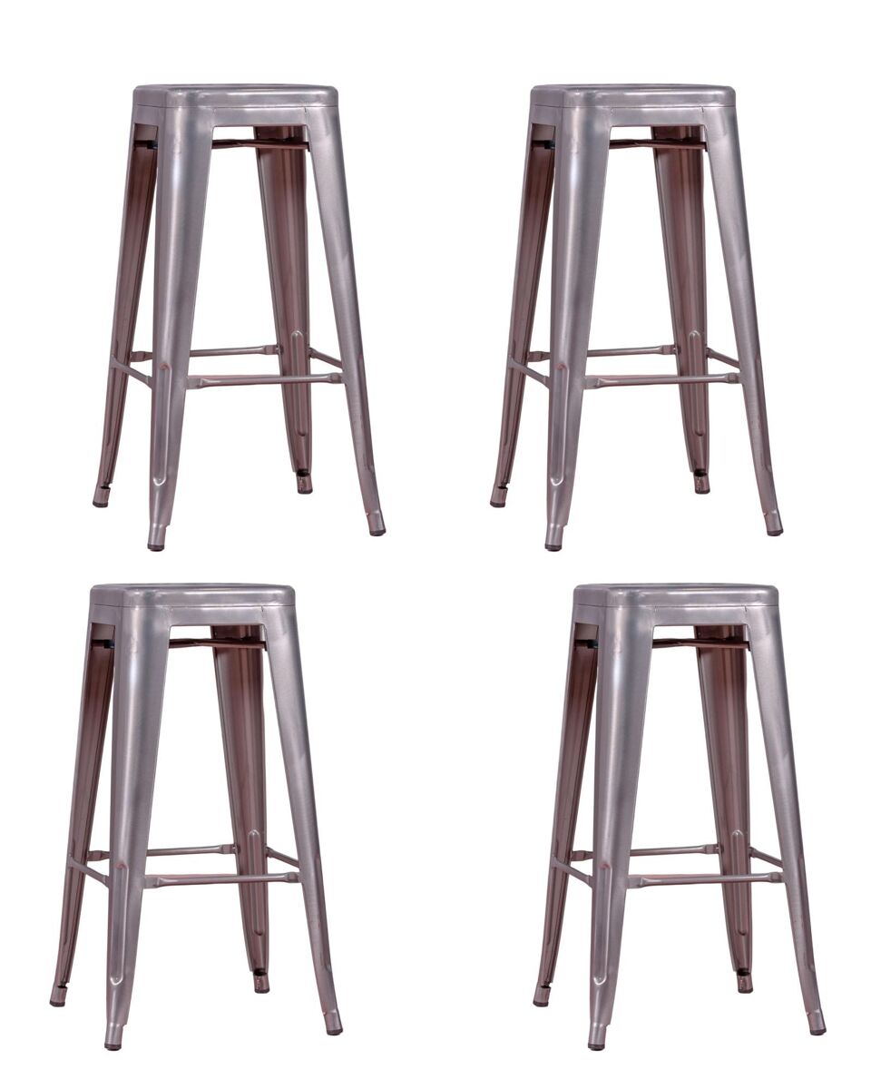 Pack de 4 taburetes metálicos de 76 cm de altura - bistro