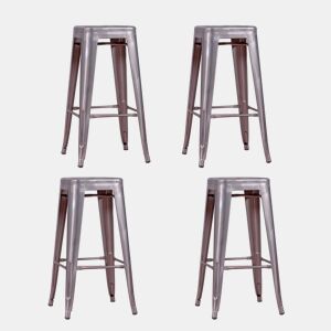 Lote de 4 bancos de metal com 76 cm de altura - Bistro