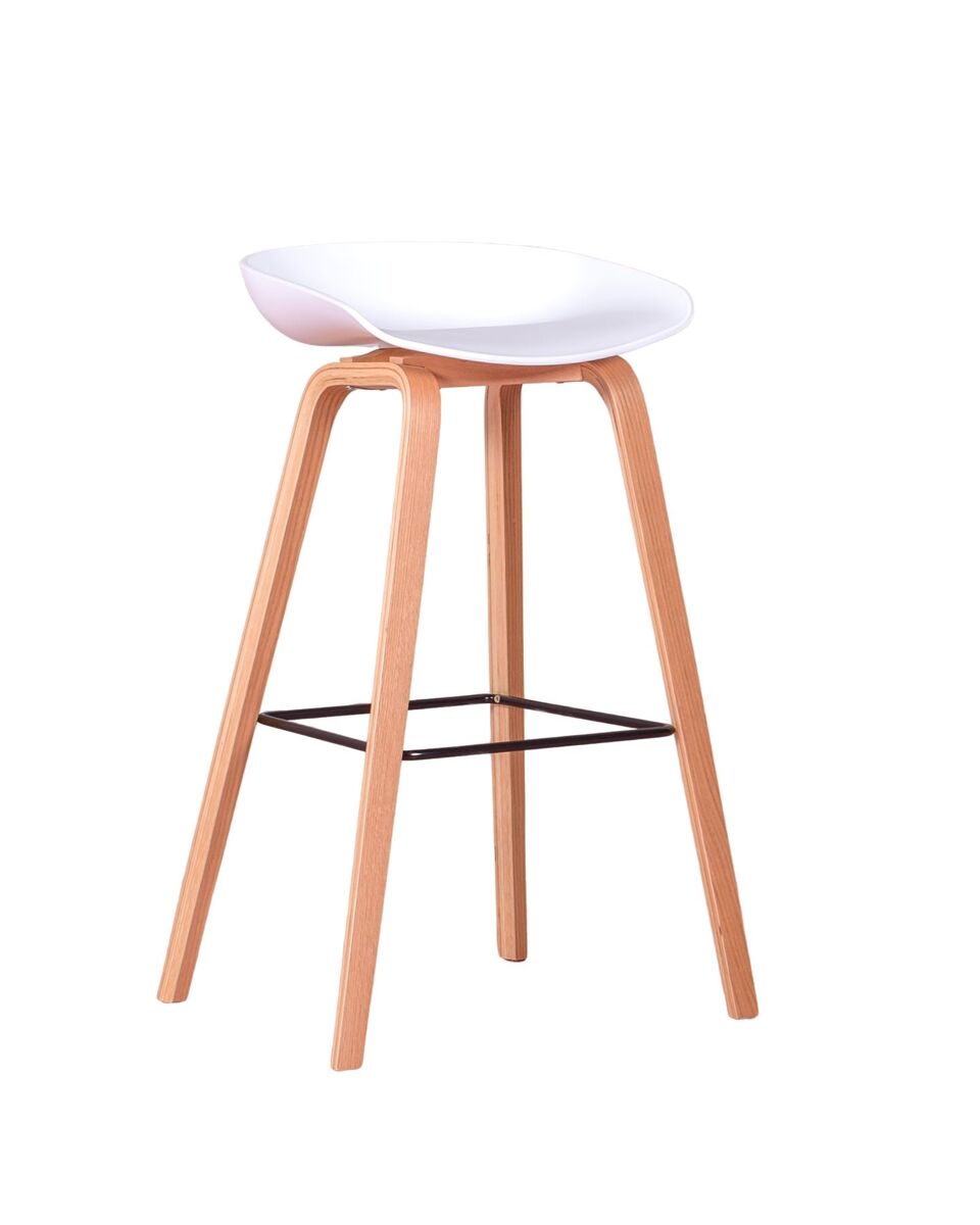Taburete nórdico con patas de madera de haya (75cm) - daxer