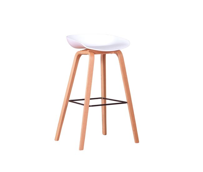Taburete nórdico con patas de madera de haya (75cm) - daxer