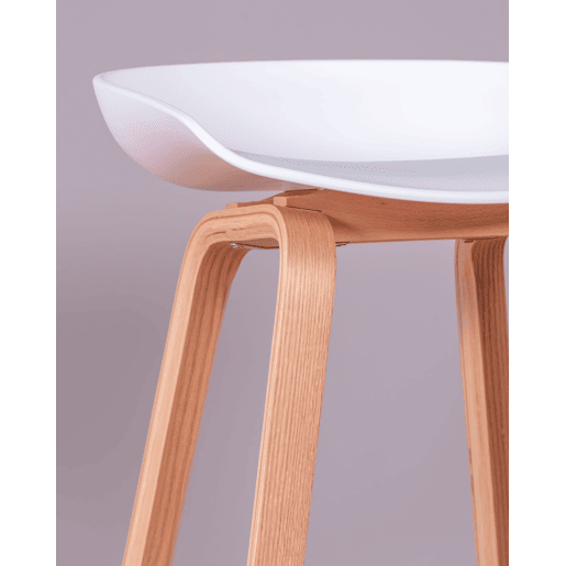 Banqueta nórdica com pés em madeira de faia (75cm) - Daxer