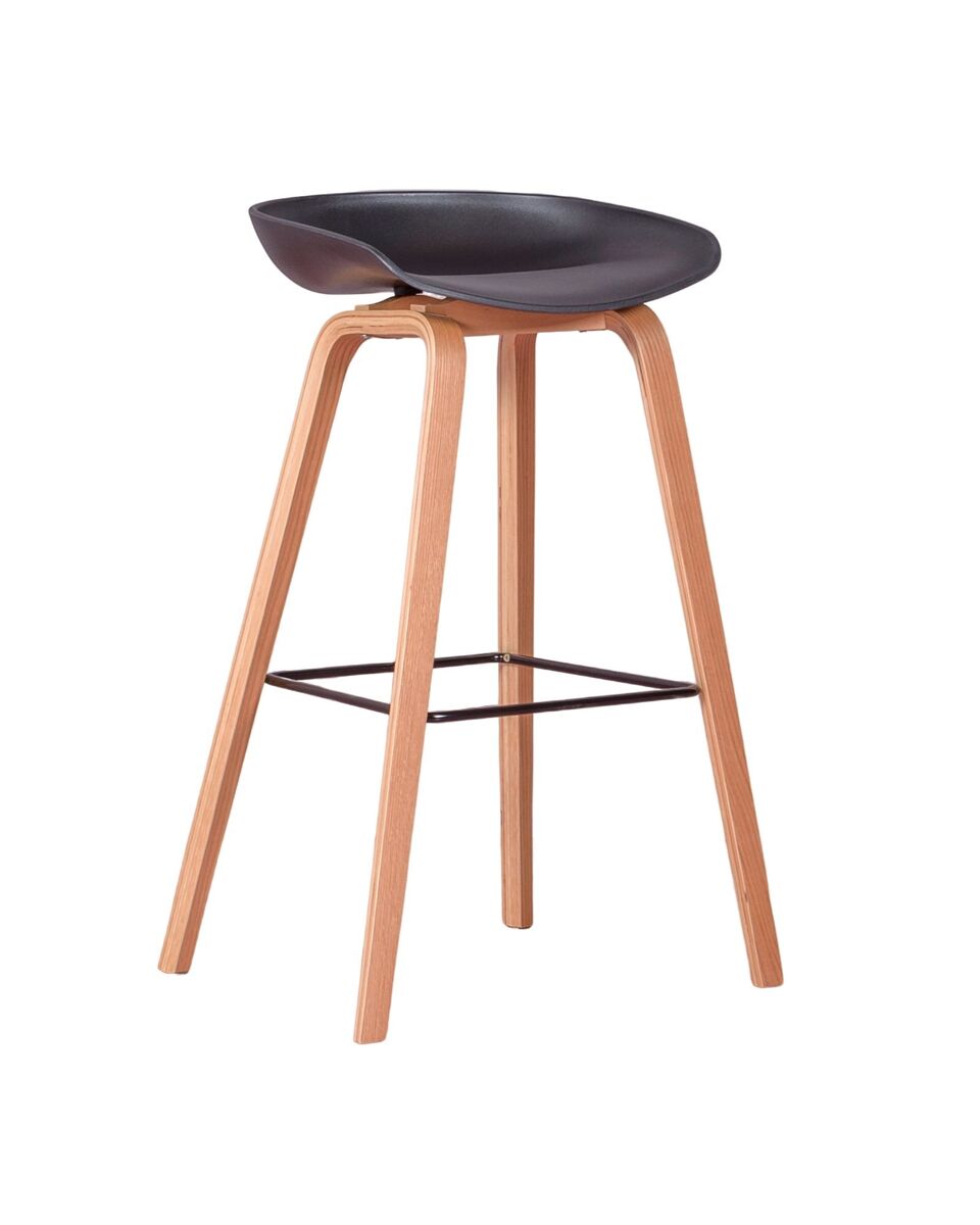 Taburete nórdico con patas de madera de haya (75cm) - daxer