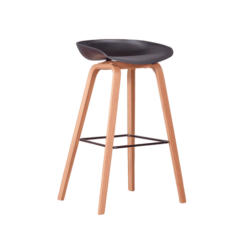 Banqueta nórdica com pés em madeira de faia (75cm) - Daxer
