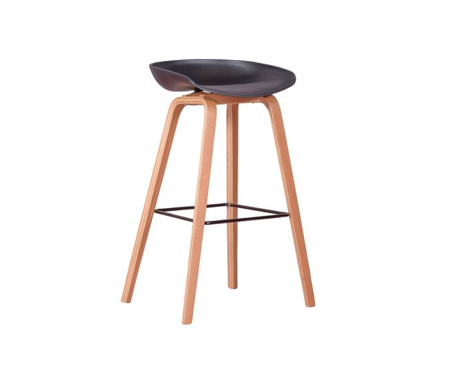Taburete nórdico con patas de madera de haya (75cm) - daxer