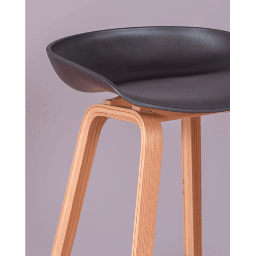 Banqueta nórdica com pés em madeira de faia (75cm) - Daxer