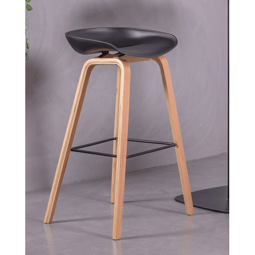 Banqueta nórdica com pés em madeira de faia (75cm) - Daxer