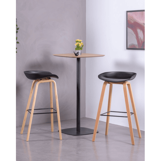 Banqueta nórdica com pés em madeira de faia (75cm) - Daxer