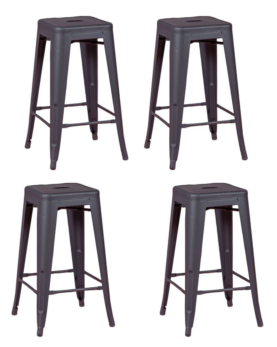 Pack de 4 taburetes metálicos de 66 cm de altura - bistro