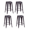 Lote de 4 bancos de metal com 66 cm de altura - Bistro