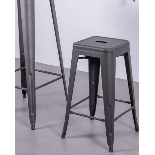 Lote de 4 bancos de metal com 66 cm de altura - Bistro