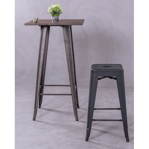 Lote de 4 bancos de metal com 66 cm de altura - Bistro