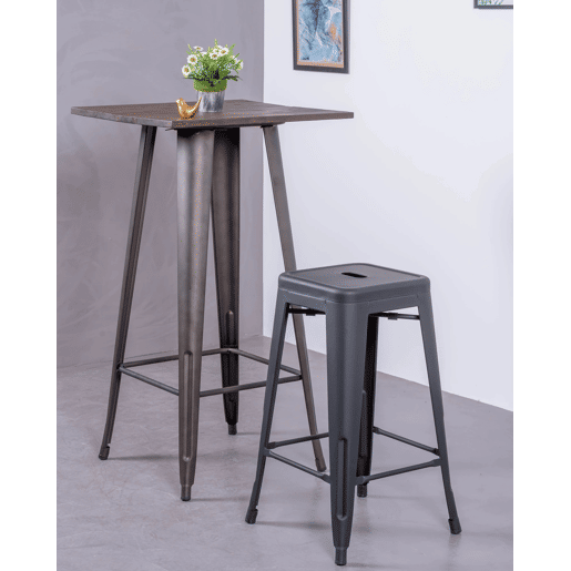Lote de 4 bancos de metal com 66 cm de altura - Bistro