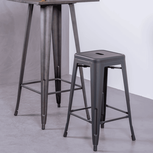 Banqueta empilhável de metal em aço (68cm) - Bistro
