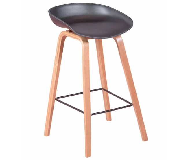 Taburete nórdico con patas de madera de haya (63cm) - daxer