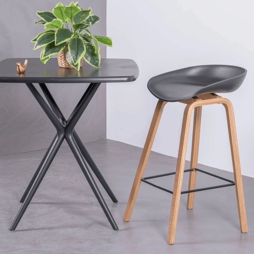 Banqueta nórdica com pernas em faia (63cm) - Daxer