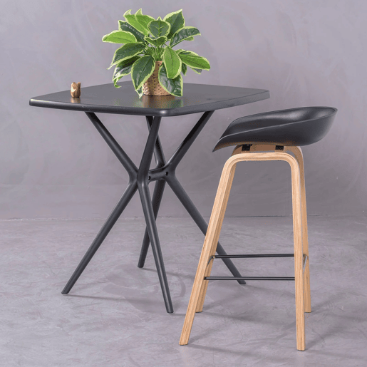 Banqueta nórdica com pernas em faia (63cm) - Daxer