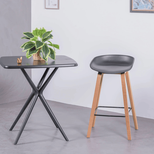 Banqueta nórdica com pernas em faia (63cm) - Daxer