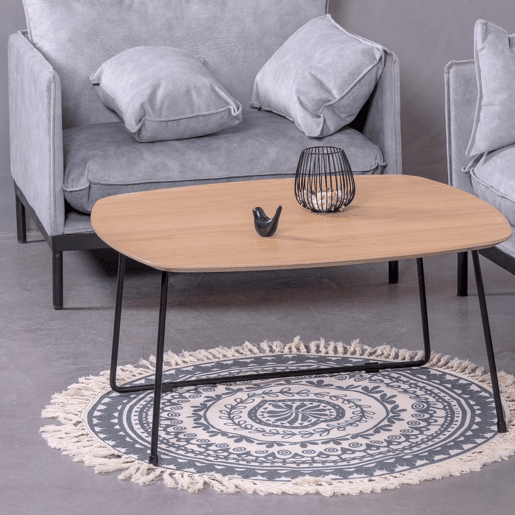 Mesa de centro quadrada em Madeira de Carvalho (80x80cm) - Modin