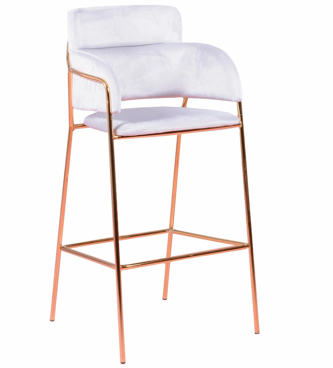 Taburete de diseño tapizado en terciopelo y patas doradas - cruiser
