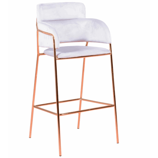 Banqueta de design estofada em veludo e pernas douradas - Cruiser