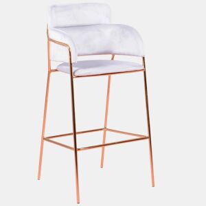 Banqueta de design estofada em veludo e pernas douradas - Cruiser