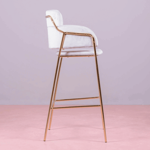 Banqueta de design estofada em veludo e pernas douradas - Cruiser