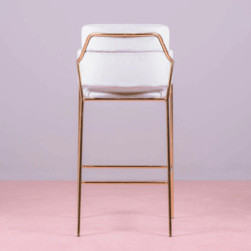 Banqueta de design estofada em veludo e pernas douradas - Cruiser