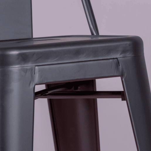 Banqueta industrial de metal com encosto baixo (76cm) - Bistro