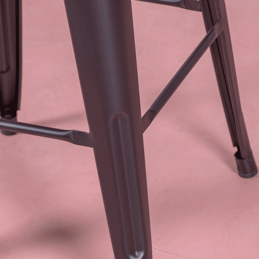 Banqueta industrial de metal com encosto baixo (76cm) - Bistro