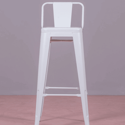 Banqueta industrial de metal com encosto baixo (76cm) - Bistro