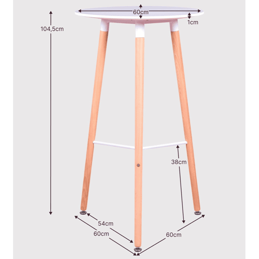 Mesa alta estilo Nordic (102cm) - Palermo Mesa alta estilo Nordic (102cm) - Palermo