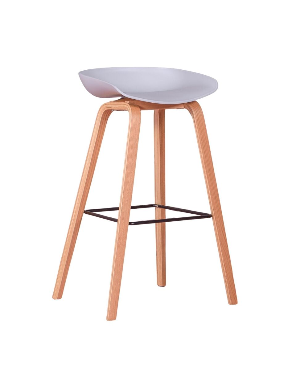 Taburete nórdico con patas de madera de haya (75cm) - daxer