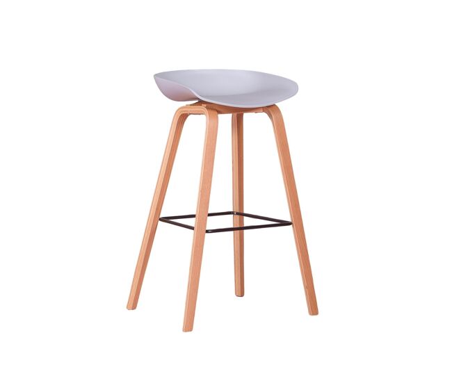 Taburete nórdico con patas de madera de haya (75cm) - daxer