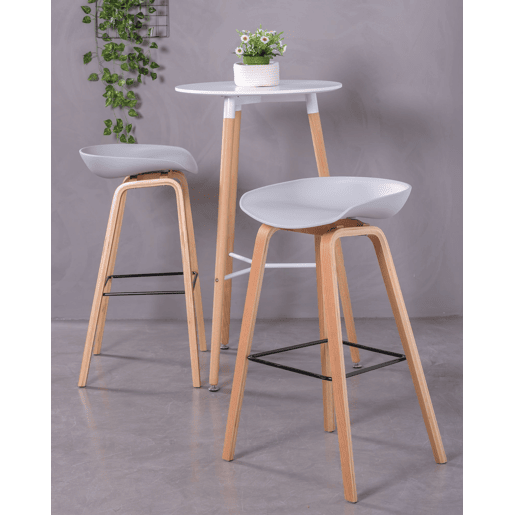 Banqueta nórdica com pés em madeira de faia (75cm) - Daxer